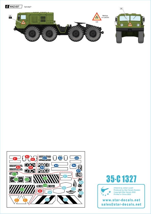 Star Decals 35-C1327 MAZ-537. Soviet Heavy 8x8 transporter MAZ-537 and MAZ-537 G. Military and civilian users (Russian Ministry of Security and Aeroflot). 1/35 – zdjęcie 3
