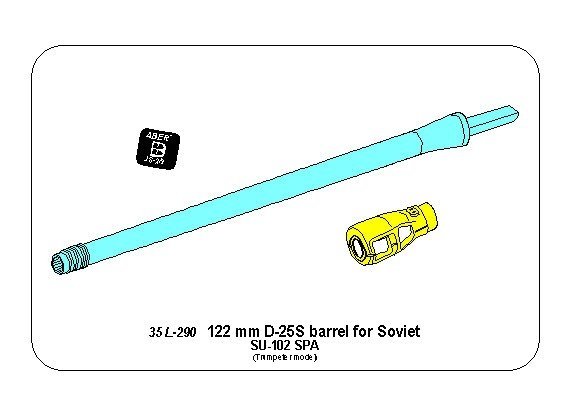 Canon Aber 35L-290 122 mm D-25S pour canon russe SU-102 (Trumpeter) 1/35 – image 4