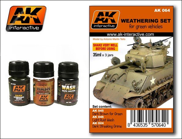 Kit de vieillissement AK Interactive AK064 pour véhicules verts