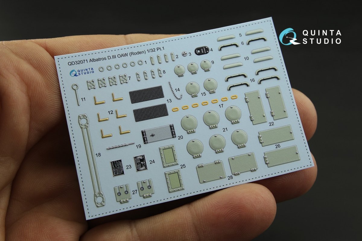 Quinta Studio QD32071 Albatros D.III OAW 3D-Printed &amp;amp; coloured Interior on decal paper (for Roden kit) 1/32 – imagen 5