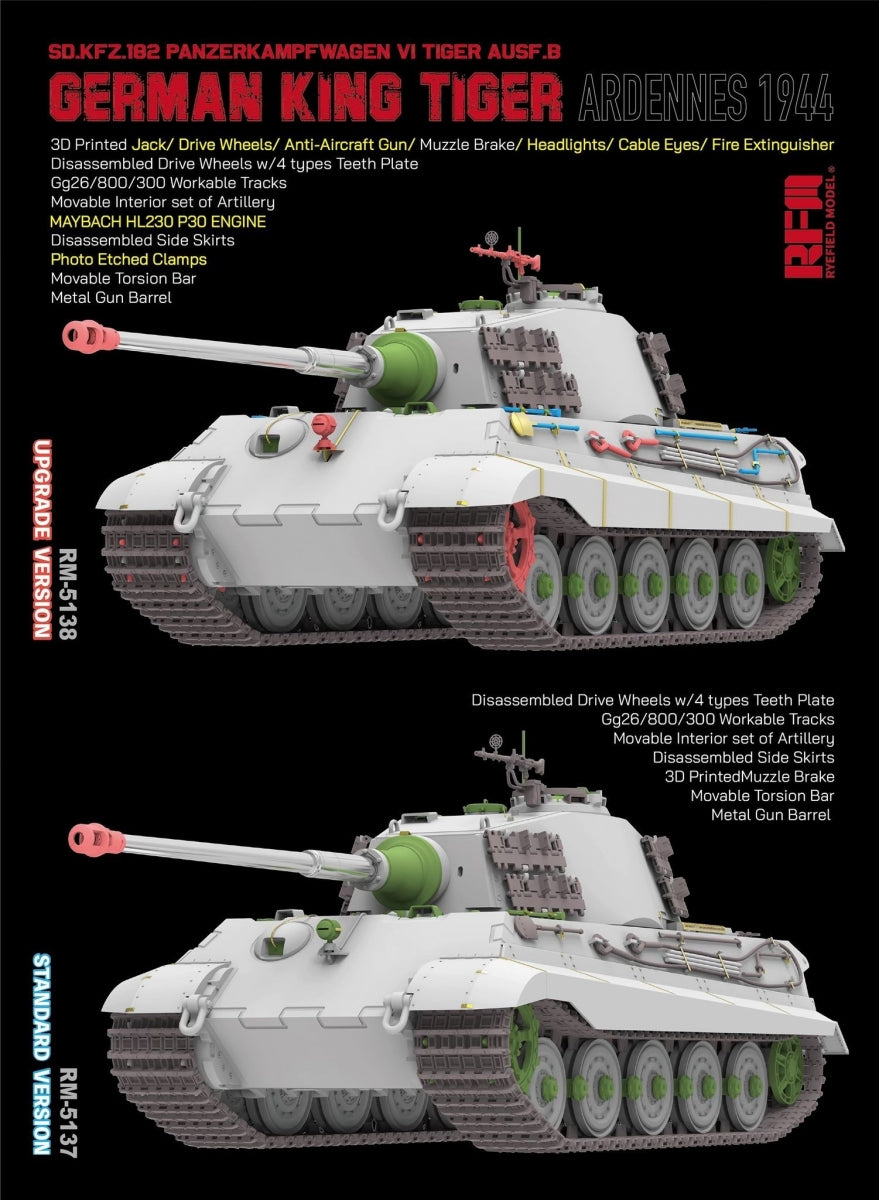 Rye Field Model 5137 German King Tiger Pz.Kpfw. VI Ausf. B Ardennes 1944 Standart Version 1/35 – immagine 2