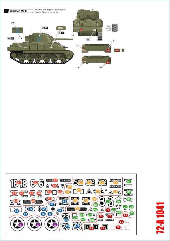 Star Decals 72-A1041 British Shermans. 75th D-Day Special. Sherman Mk I / Mk II / Mk III / Mk I Hybrid 1/72 – immagine 2