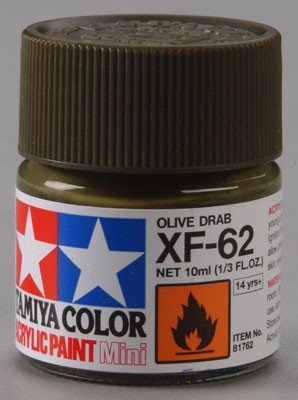 Tamiya 81762 XF62 Olive Drab Acrylic paint 10ml – immagine 4