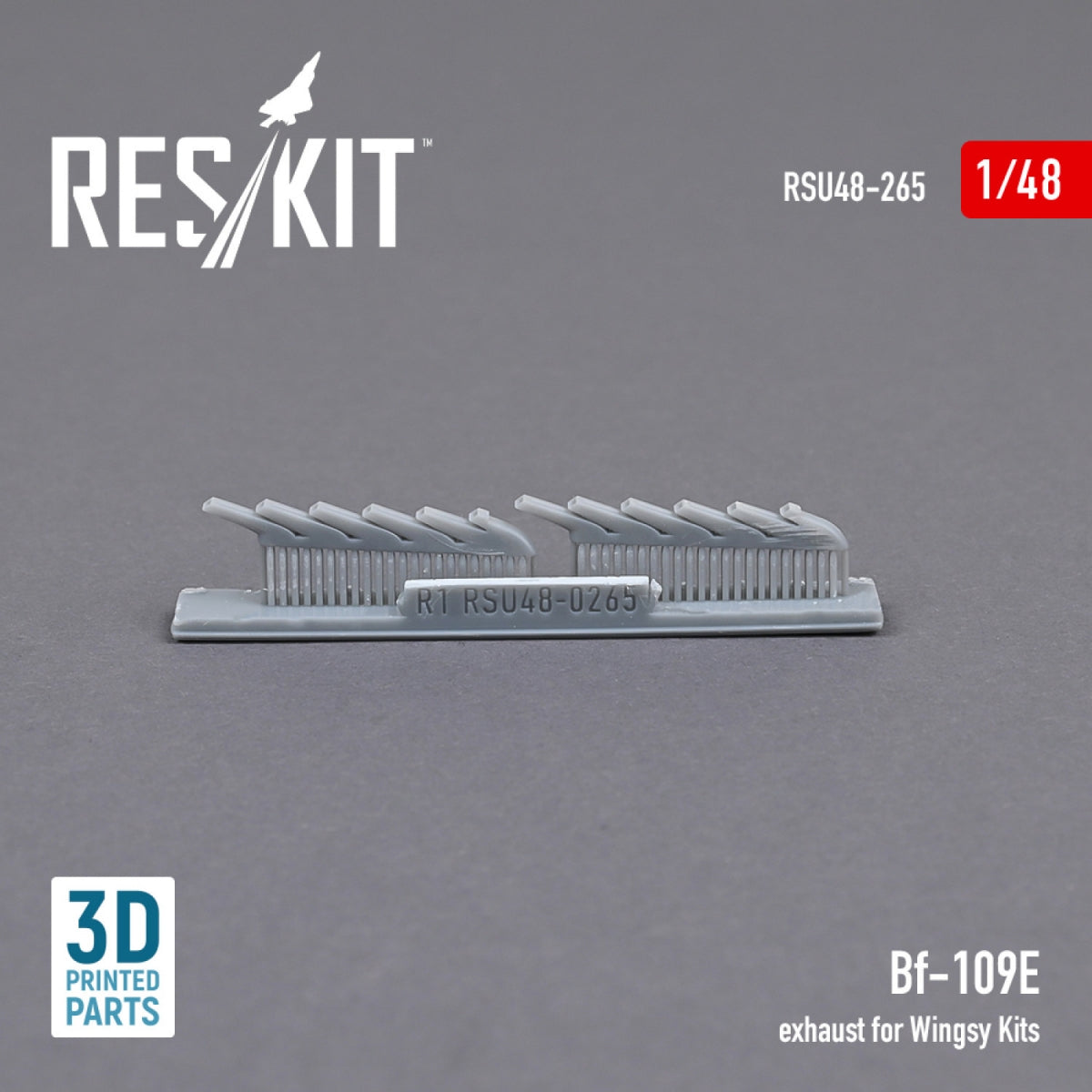 RESKIT RSU48-0265 BF-109E EXHAUST FOR WINGSY KITS (3D PRINTED) 1/48 – immagine 2
