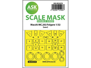 Art Scale Kit M32078 Macchi MC.202 Folgore Double-Sided Express Fit Mask for Italeri 1/32