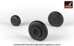 Armory Models AW32013 Roues Mikoyan MiG-9 Fargo / MiG-15 Fagot (première version) avec pneus lestés 1/32