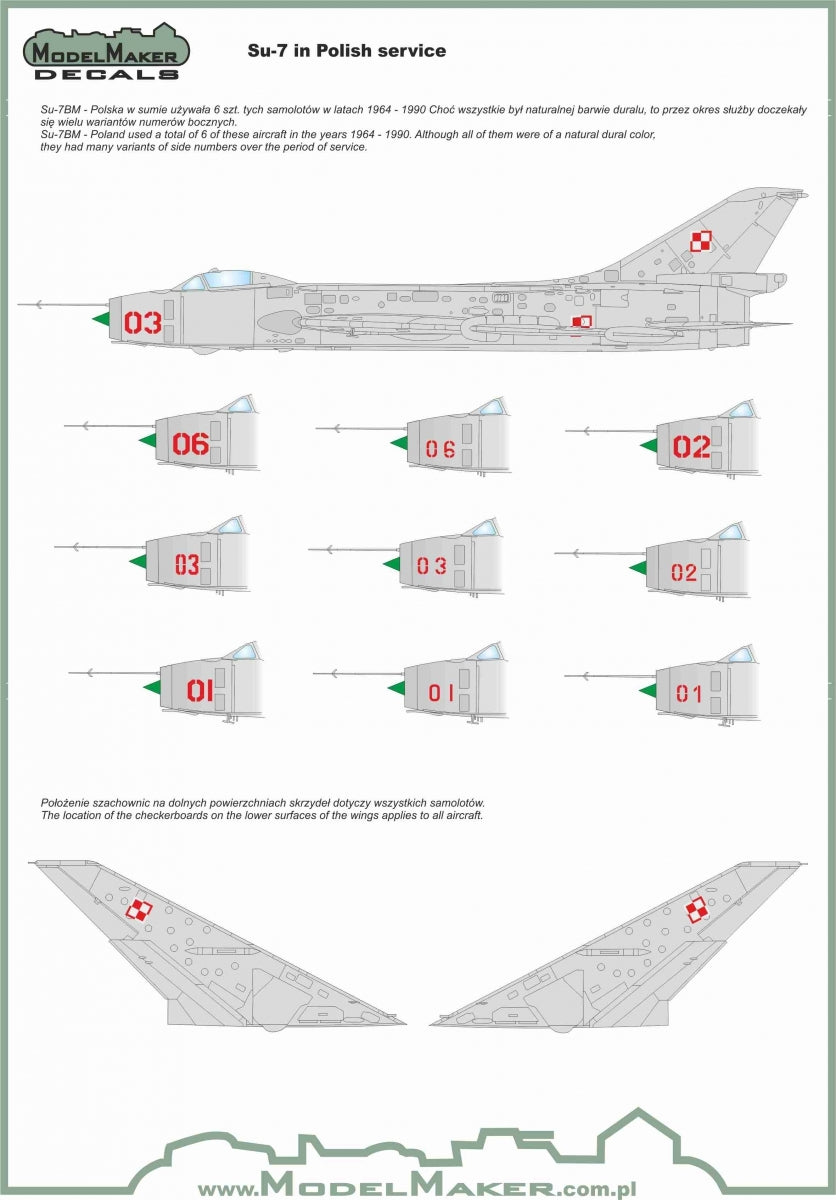 ModelMaker Decals D48009A Su-7 in Polish service 1/48 – Bild 2