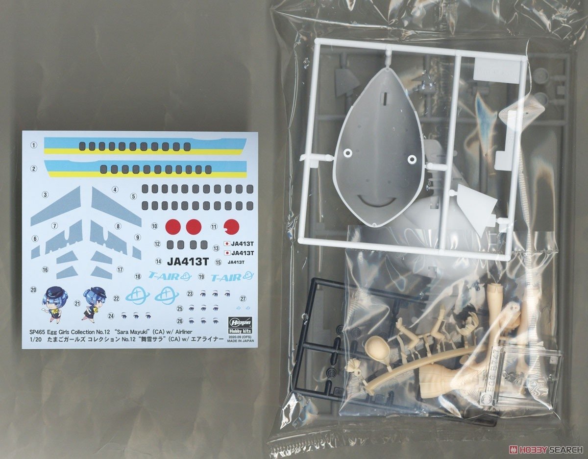 Hasegawa SP465 Egg Girls Collection 12 Sara Mayuki (CA) avec avion de ligne 1/20 – image 9