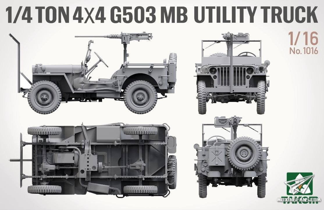 Takom 1016 1/4 ton 4×4 G503 MB Utility Truck ( Jeep Willys ) 1/16 – zdjęcie 4