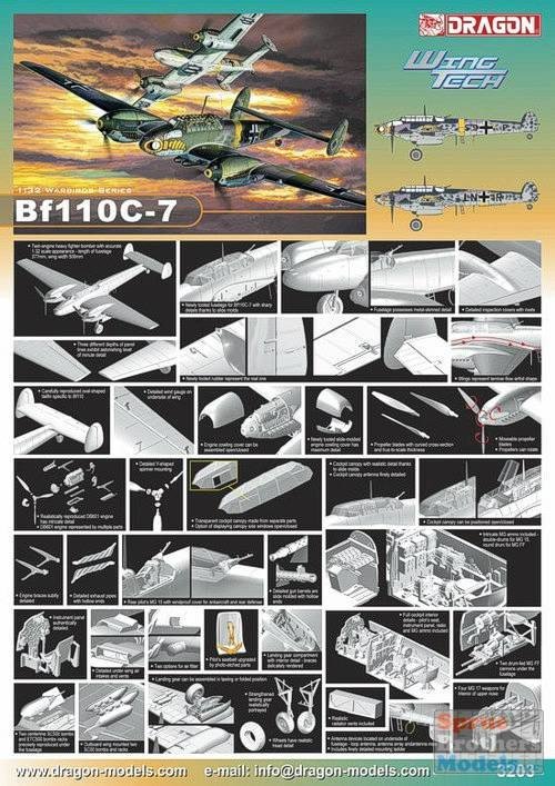 Dragon 3203 Messerschmitt Bf110 C-7 1/32 – zdjęcie 2