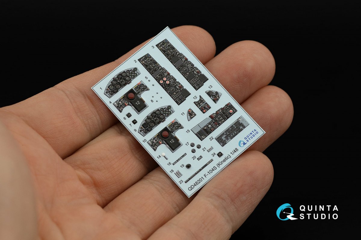 Quinta Studio QD48201 F-104S 3D-Printed &amp;amp; coloured Interior on decal paper (Kinetic) 1/48 – immagine 5