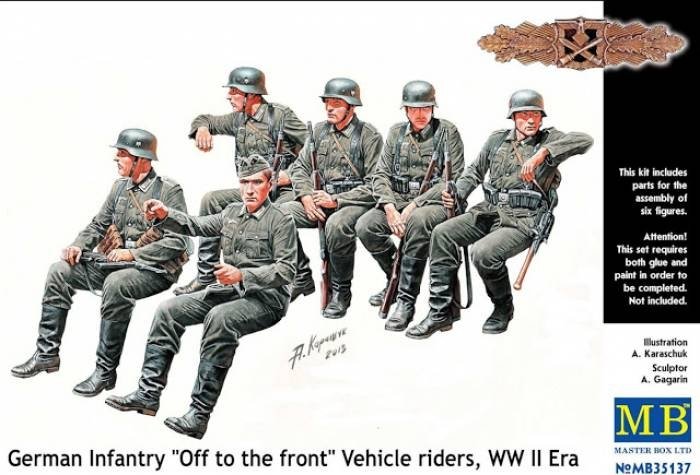 Master Box 35137 Infanterie allemande en route vers le front, cavaliers de véhicules, époque Seconde Guerre mondiale (1/35)