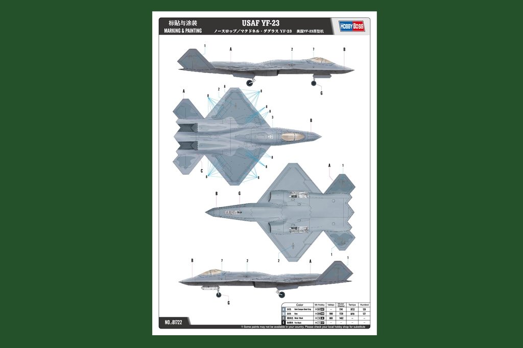 Hobby Boss 81722 USAF YF-23 1/48 – immagine 2