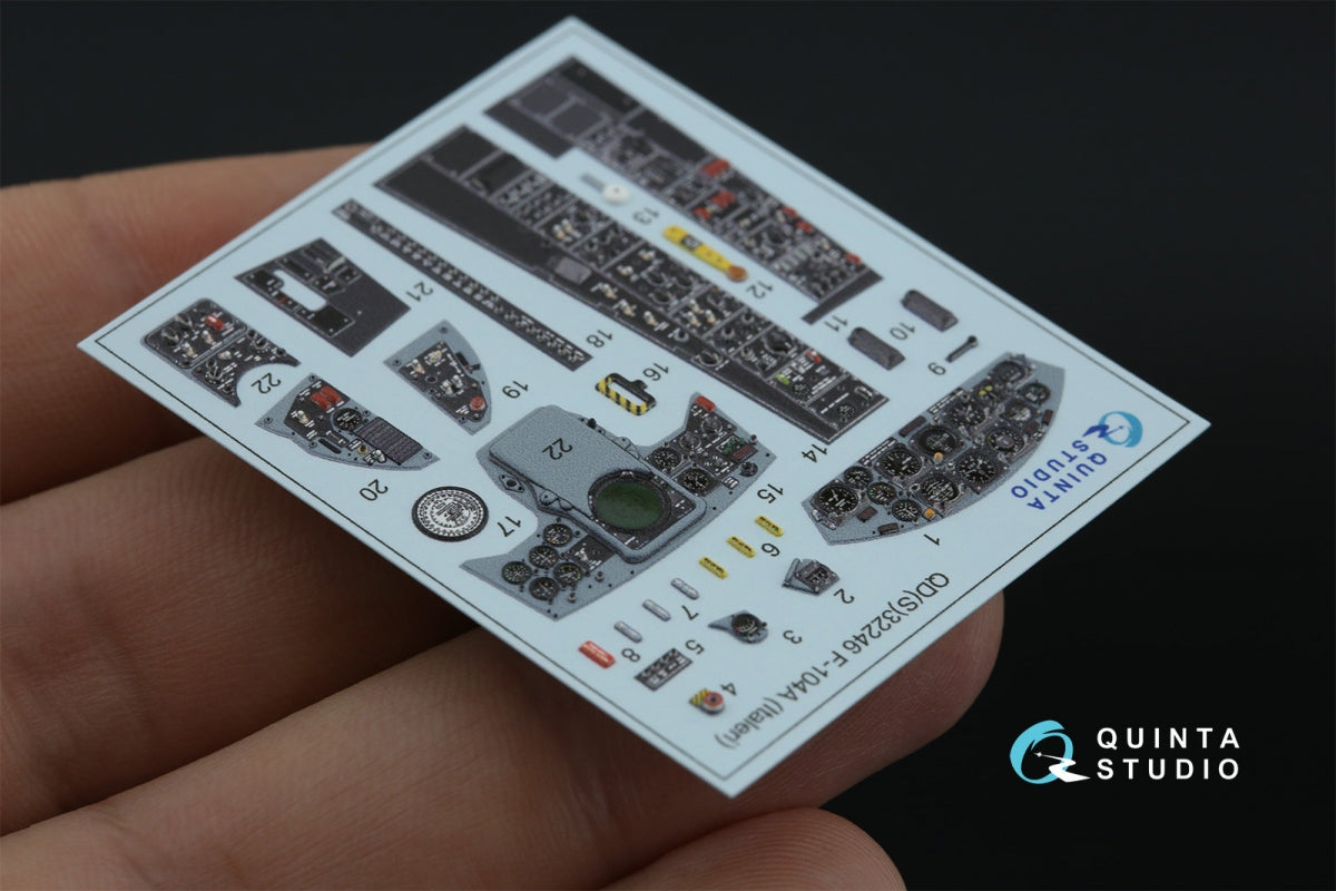 Quinta Studio QDS-32246 F-104A 3D-Printed &amp;amp; coloured Interior on decal paper (Italeri) (Small version) 1/32 – immagine 2