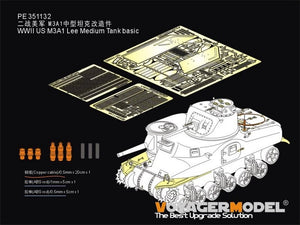 Maquette Voyager PE351132 Char moyen américain M3A1 Lee de la Seconde Guerre mondiale (pour TRUMPETER 63516) 1/35