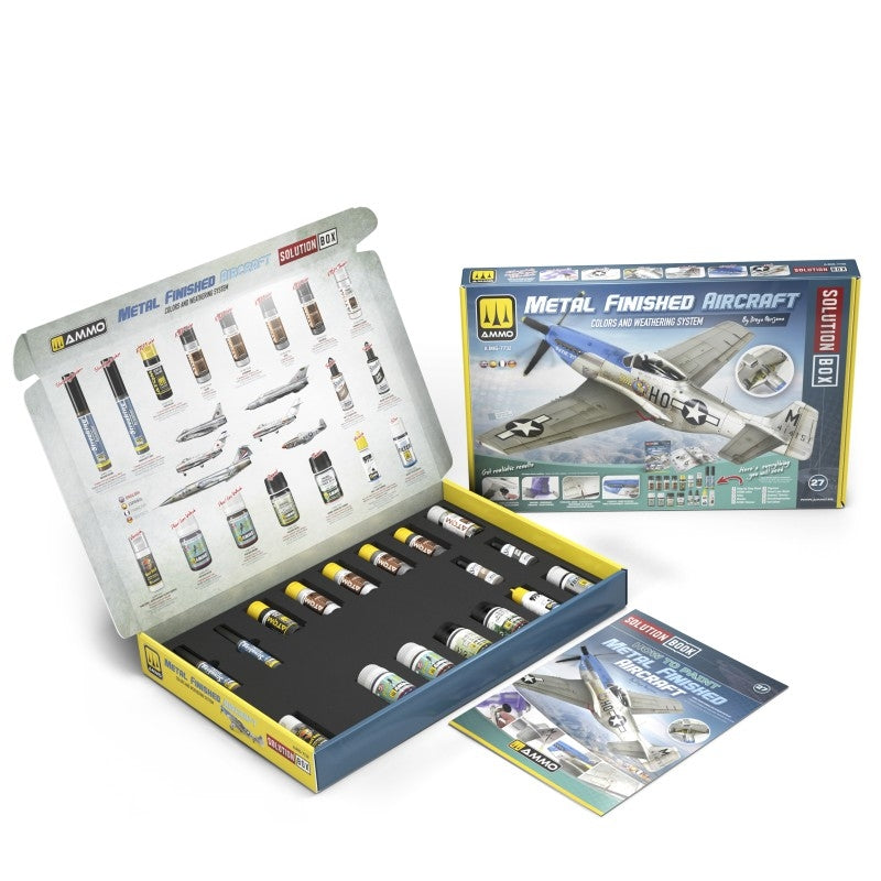 AMMO of Mig Jimenez 7732 SOLUTION BOX 27 - How to Paint Metal Finished Aircraft