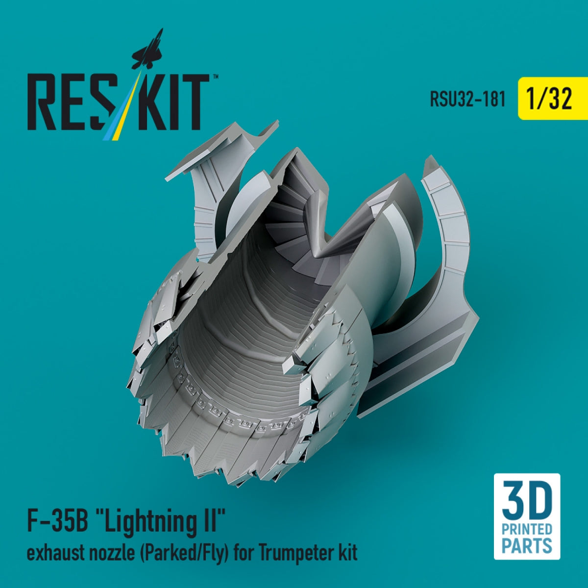 RESKIT RSU32-0181 Tuyère d&amp;#39;échappement F-35B « Lightning II » (au sol/en vol) pour maquette Trumpeter (impression 3D) 1/32 – image 3
