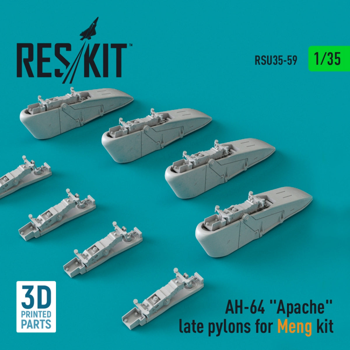 RESKIT RSU35-0059 AH-64 "APACHE" LATE PYLONS FOR MENG KIT (3D PRINTED) 1/35