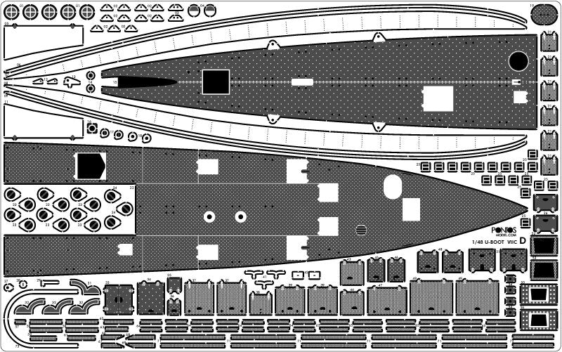 Pontos 48001F1 U-Boot Type VII C Detail up set 1/48 – zdjęcie 9
