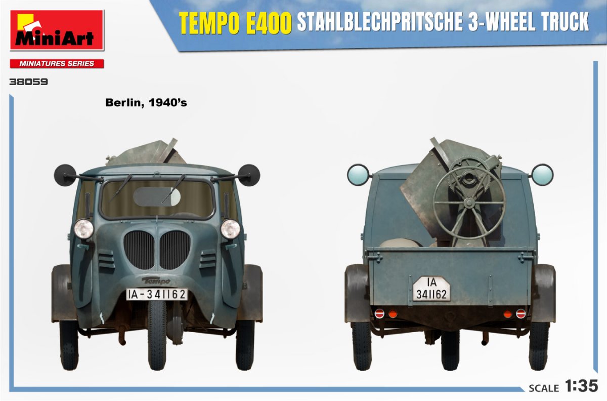 MiniArt 38059 TEMPO E400 STAHLBLECHPRITSCHE 3-WHEEL TRUCK 1/35 – Bild 4