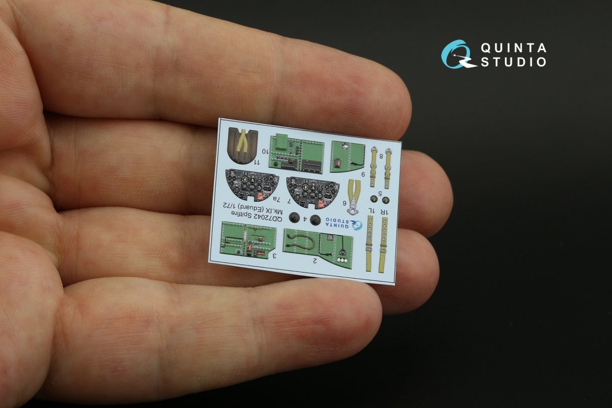 Quinta Studio QD72042 Spitfire Mk.IX 3D-Printed &amp;amp; coloured Interior on decal paper (Eduard) 1/72 – Bild 5