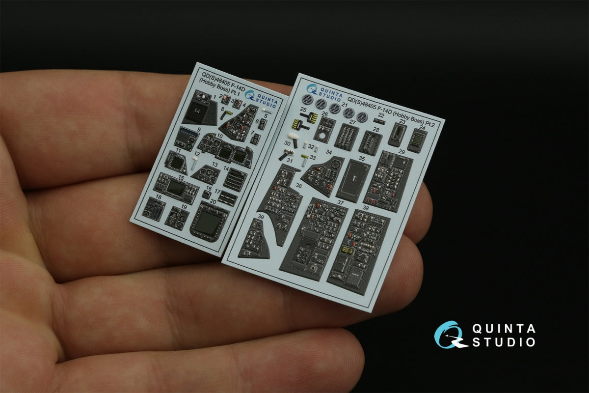 Quinta Studio QDS-48405 F-14D 3D-Printed &amp;amp; coloured Interior on decal paper (Hobby Boss) (Small version) 1/48 – immagine 5