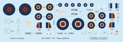 Exito ED72003 DECALS Sexy Spitfires - Supermarine Spitfire LF Mk Vb - VIII - IXe 1/72 – immagine 2