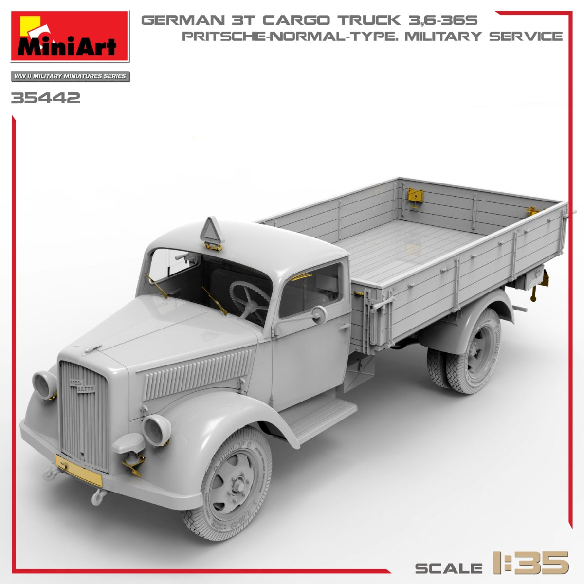 Miniart 35442 GERMAN 3T CARGO TRUCK 3,6-36S. PRITSCHE-NORMAL-TYPE. MILITARY SERVICE 1/35 – Bild 8