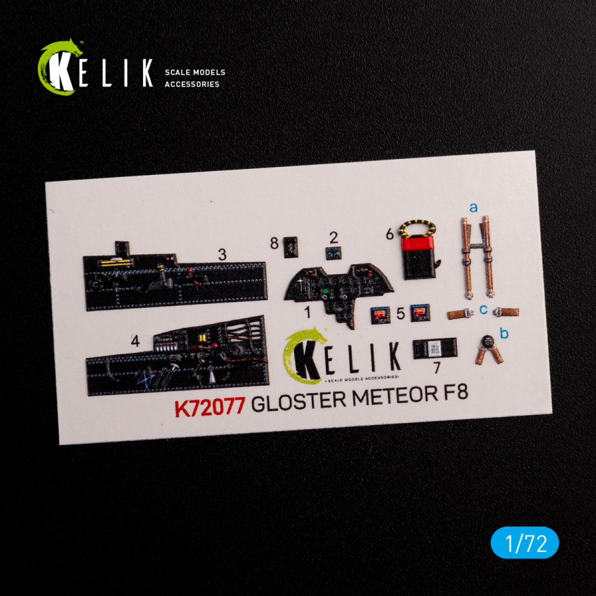 KELIK K72077 Gloster Meteor F.8 interior 3D decals for Airfix kit 1/72 – Bild 2