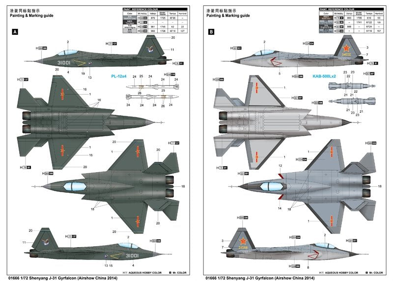 Trumpeter 01666 Shenyang J-31 Gyrfalcon (Airshow China 2014) 1/72 – zdjęcie 4