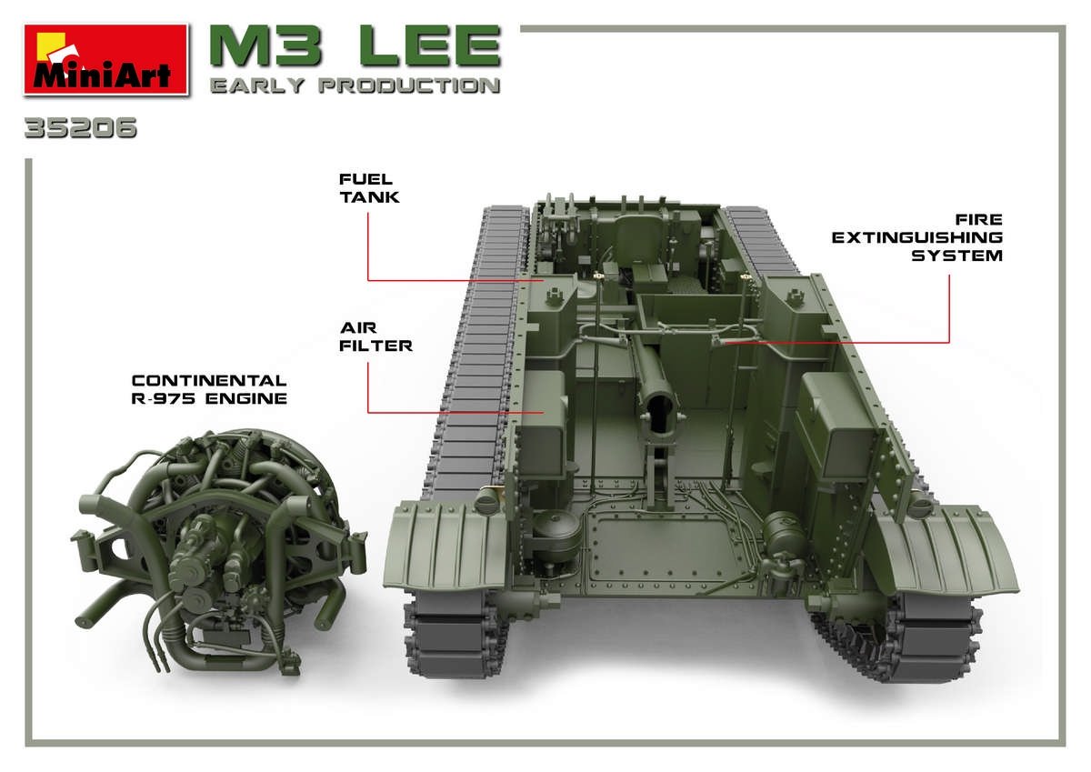 Miniart 35206 M3 Lee early prod. w/interior 1/35 – immagine 8