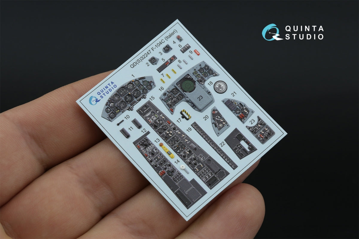 Quinta Studio QDS-32247 F-104C 3D-Printed &amp;amp; coloured Interior on decal paper (Italeri) (Small version) 1/32 – imagen 5