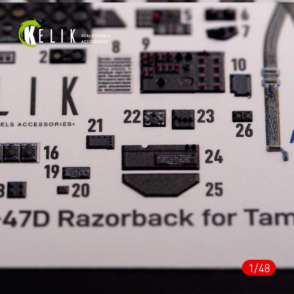 KELIK K48015 P-47D &amp;quot;Razorback&amp;quot; interior 3D decals for Tamiya kit 1/48 – zdjęcie 5