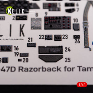 KELIK K48015 P-47D &amp;quot;Razorback&amp;quot; interior 3D decals for Tamiya kit 1/48 – zdjęcie 5