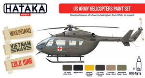 Kit de peinture pour hélicoptères de l&amp;#39;armée américaine Hataka HTK-AS19 (6 x 17 ml)
