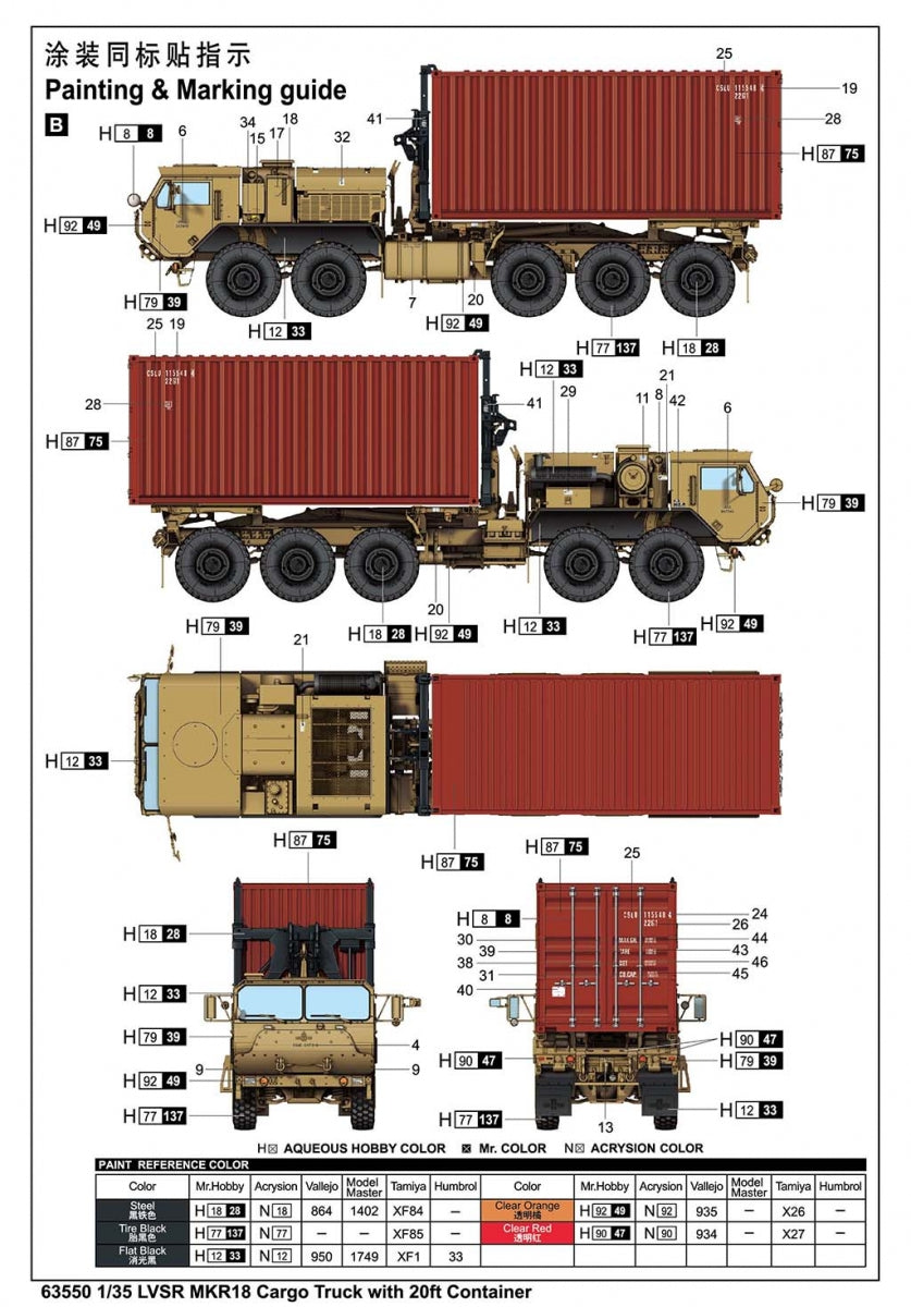 I Love Kit 63550 LVSR MKR18 Cargo Truck with 20ft Container 1/35 – immagine 4