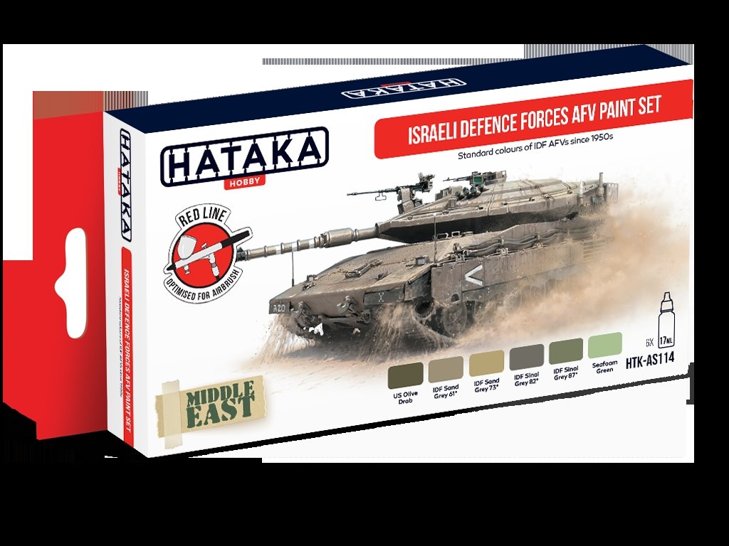Kit de peinture Hataka HTK-AS114 pour véhicules blindés des forces de défense israéliennes, 6 x 17 ml – image 2