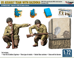 Mirage Hobby 720010 US ASSAULT TEAM WITH BAZOOKA, WW2 US GIs with Bazooka M1A1 Rocket Launcher Normandy, 1944 1/72 – image 4