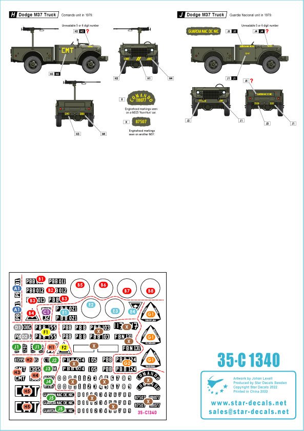 Star Decals 35-C1340 Nicaragua 1. La Guardia / Guardia Nacional 1925-1979 1/35 – immagine 2