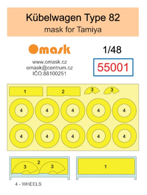 Omask 55001 Kubelwagen Type 82 mask (for Tamiya) 1/48 – immagine 2