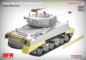 Maquette Rye Field 5136 M4A3 76W VVSS Sherman, version modernisée tardive, intérieur complet, échelle 1/35 – image 5