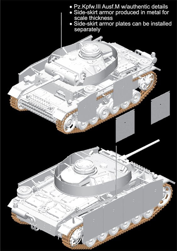 Dragon 6604 Pz.Kpfw.III Ausf.M w/Schurzen 1/35 – immagine 2
