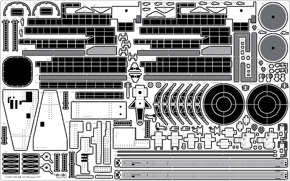 Pontos 22002F1 USS BB-63 Missouri 1945 Detail Up Set (Without wooden deck) 1/200 – image 12