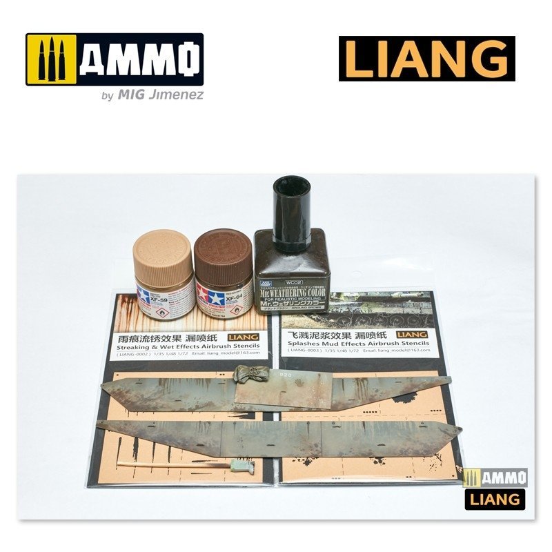 Liang 0002 Streaking &amp;amp; Wet Effects Airbrush Stencils – Bild 2