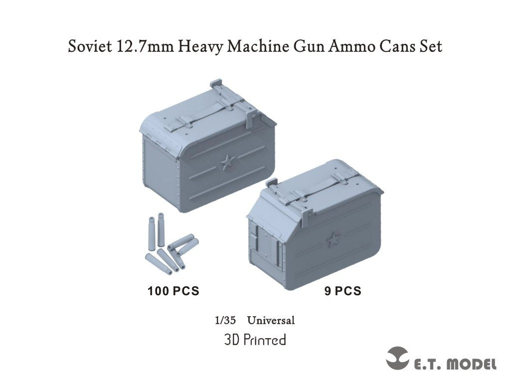 E.T. Model P35-248 Soviet 12.7mm Heavy Machine Gun Ammo Cans Set (3D Printed) 1/35 – zdjęcie 2