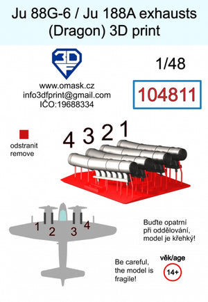 Omask 104811 Ju 88G-6 / Ju 188A (Dragon) 3D print 1/48 – immagine 2