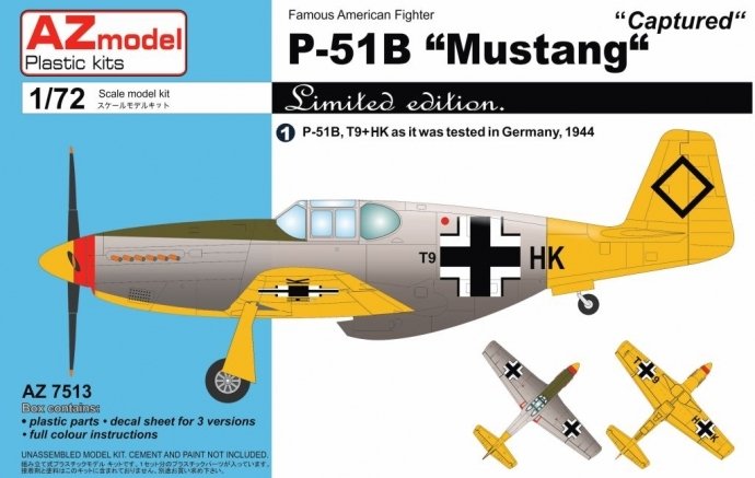 AZmodel AZ7513 P-51B Mustang "Captured" 1/72