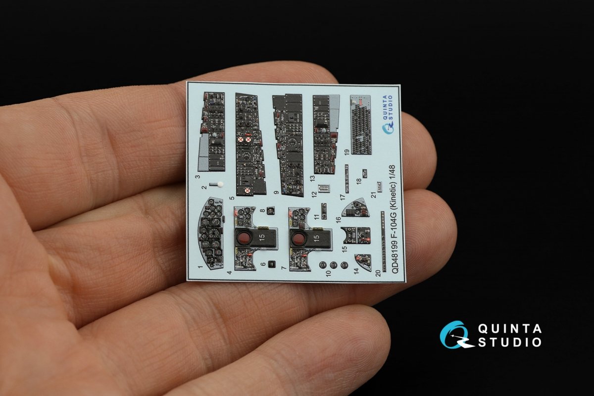 Quinta Studio QD48199 F-104G 3D-Printed &amp;amp; coloured Interior on decal paper (Kinetic) 1/48 – immagine 4