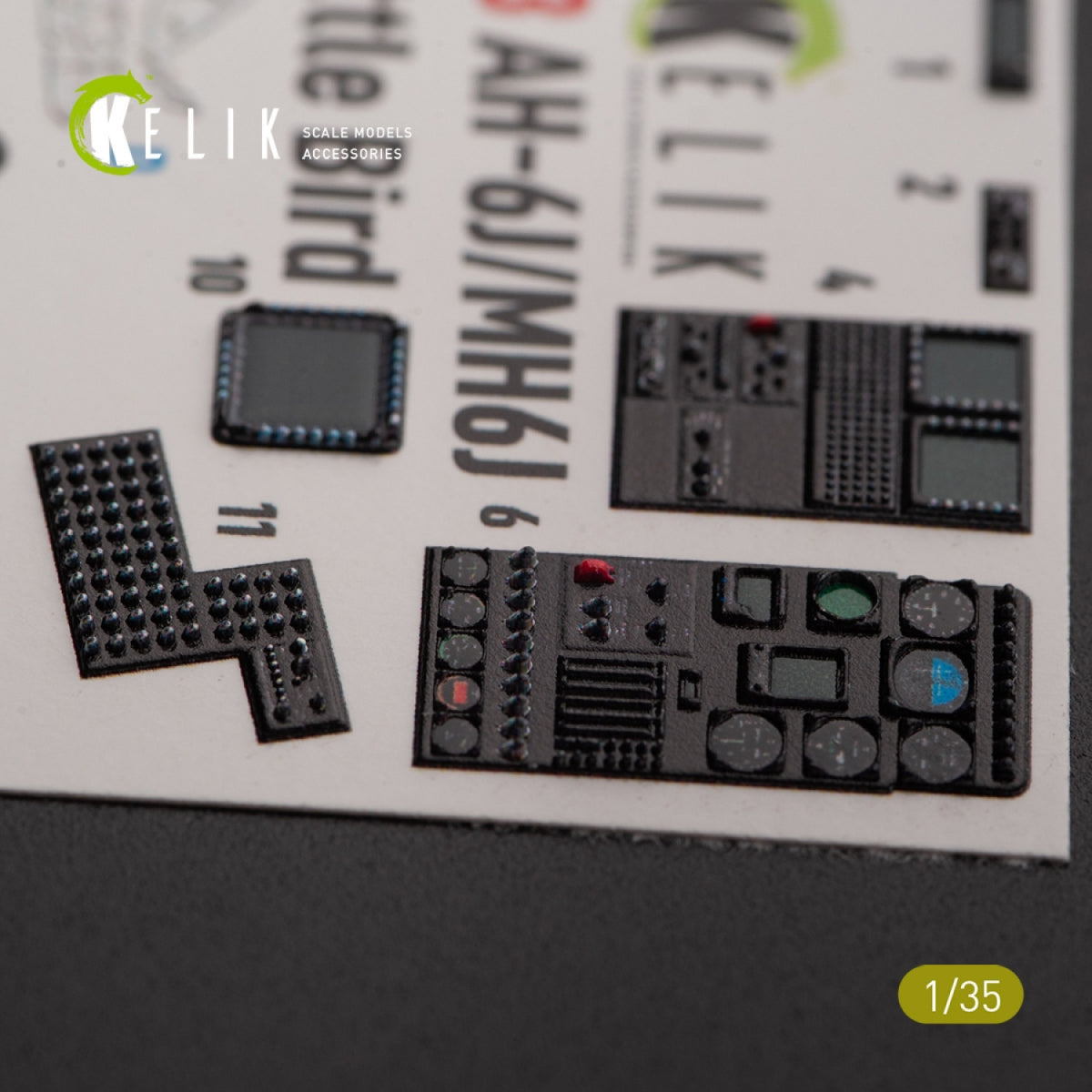 KELIK K35033 AH-6J/MH6J Little Bird interior 3D decals for Zimi models/KittyHawk 1/35 – immagine 5