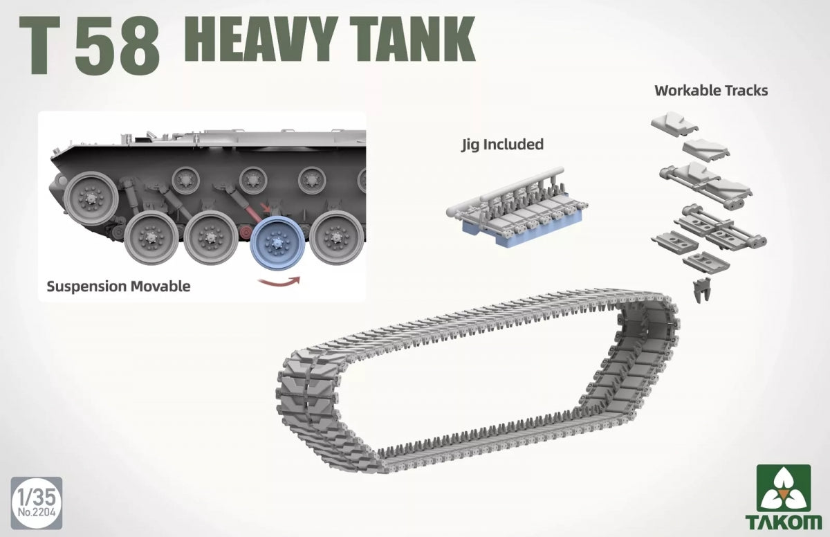 Takom 2204 T58 Heavy Tank 1/35 – immagine 5